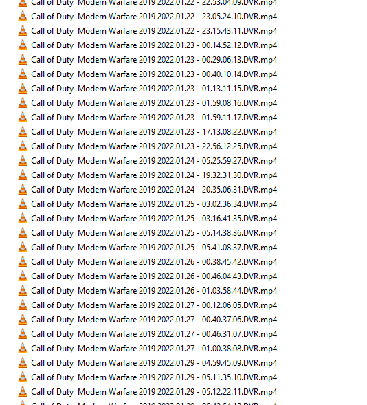 picture of video files in a folder