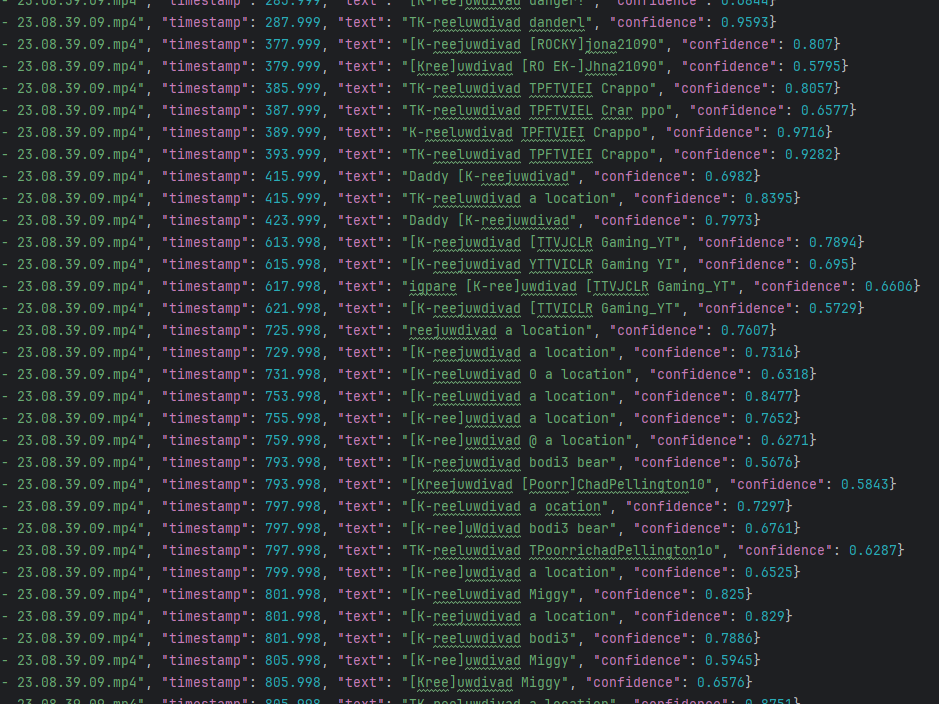 Data of full line text within region